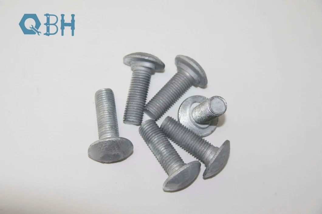 Carbon Steel Highway Guardrail Bolt with HDG, Round Head with Oval Neck Carriage Bolt Gr8.8