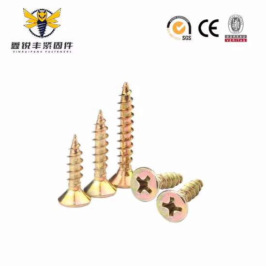 卸売木材 DIN7505 黄白亜鉛メッキトルクス Pozi フィリップスダブル Csk 平頭硬化 6X55 3.5X30 MDF ステンレス鋼家具合板ネジ